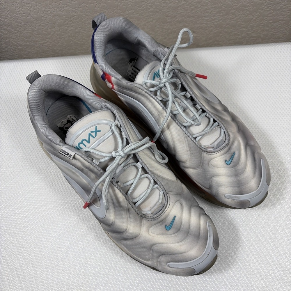Nike Air Max 720 Wolf Grey/Red Orbit Teal Nebula AO2924-011‎ Sz 10.5